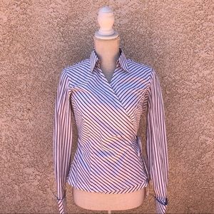 Loft Striped Wrap Top